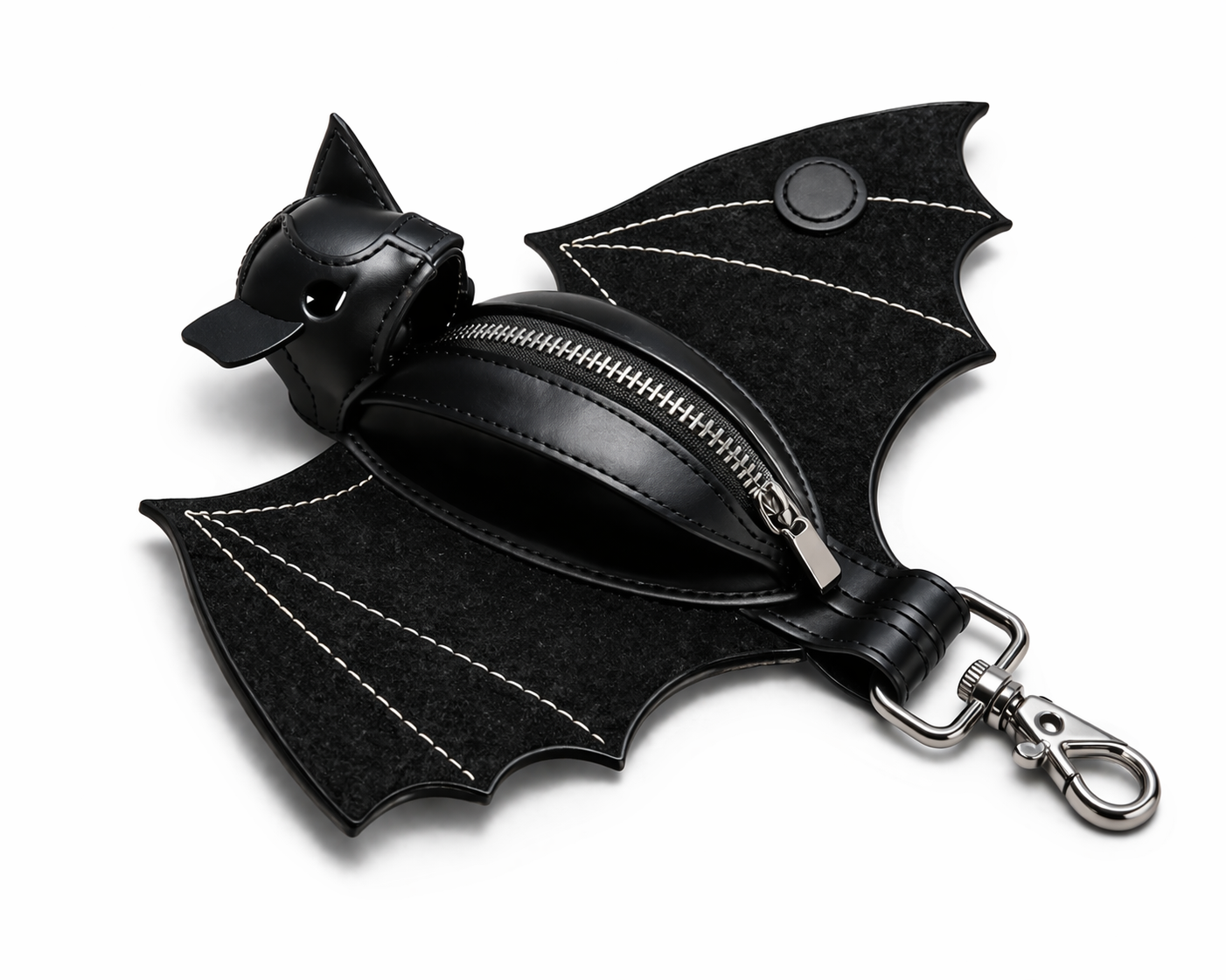NightFold- Black Leather Bat Wallet